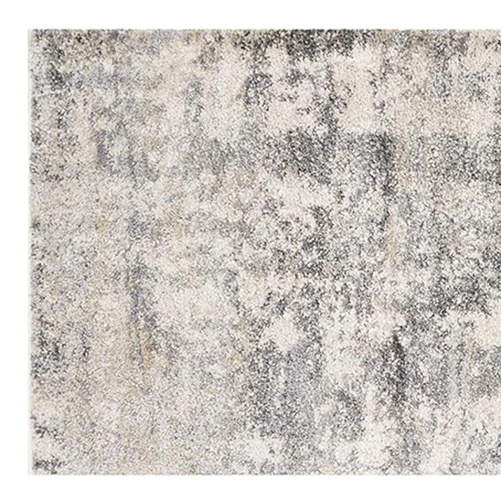 7' X 9' Gray And Tan Abstract Area Rug-Area Rugs-DECOROLALA