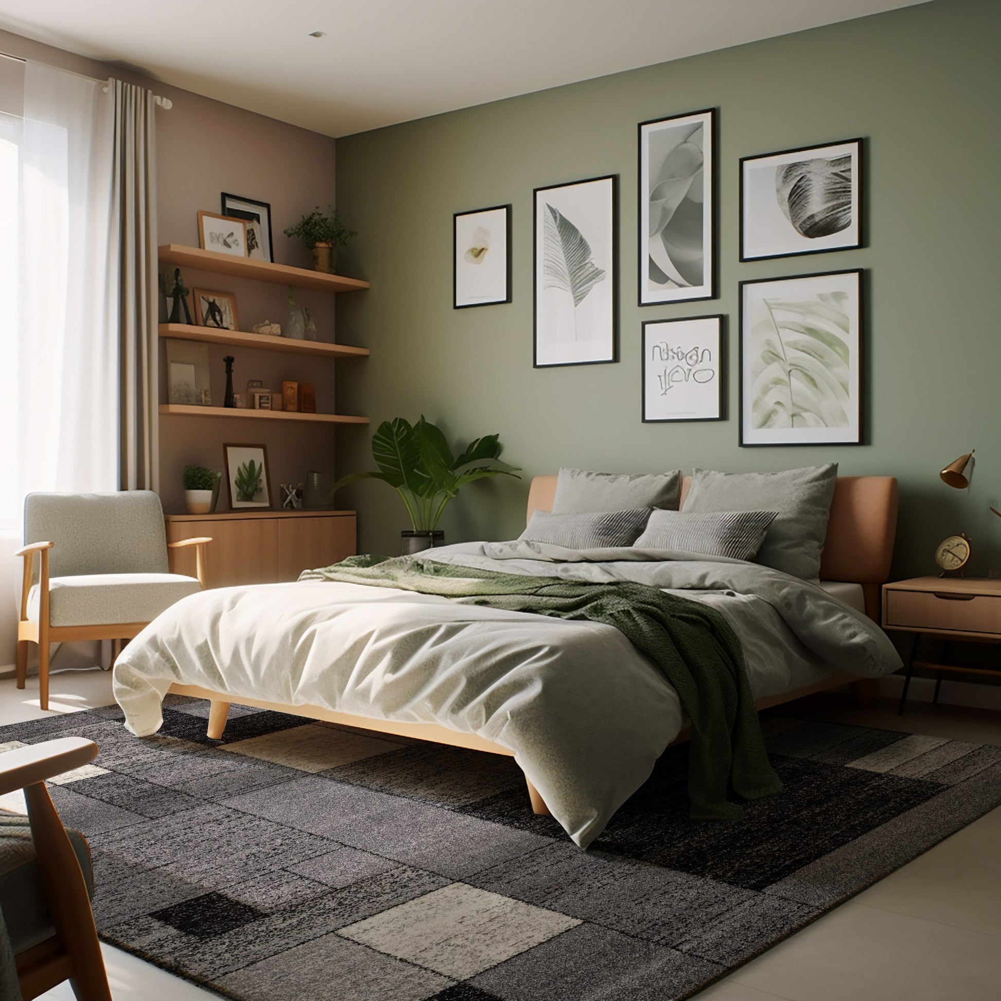 7' X 9' Gray Distressed Geometric Area Rug-Area Rugs-DECOROLALA