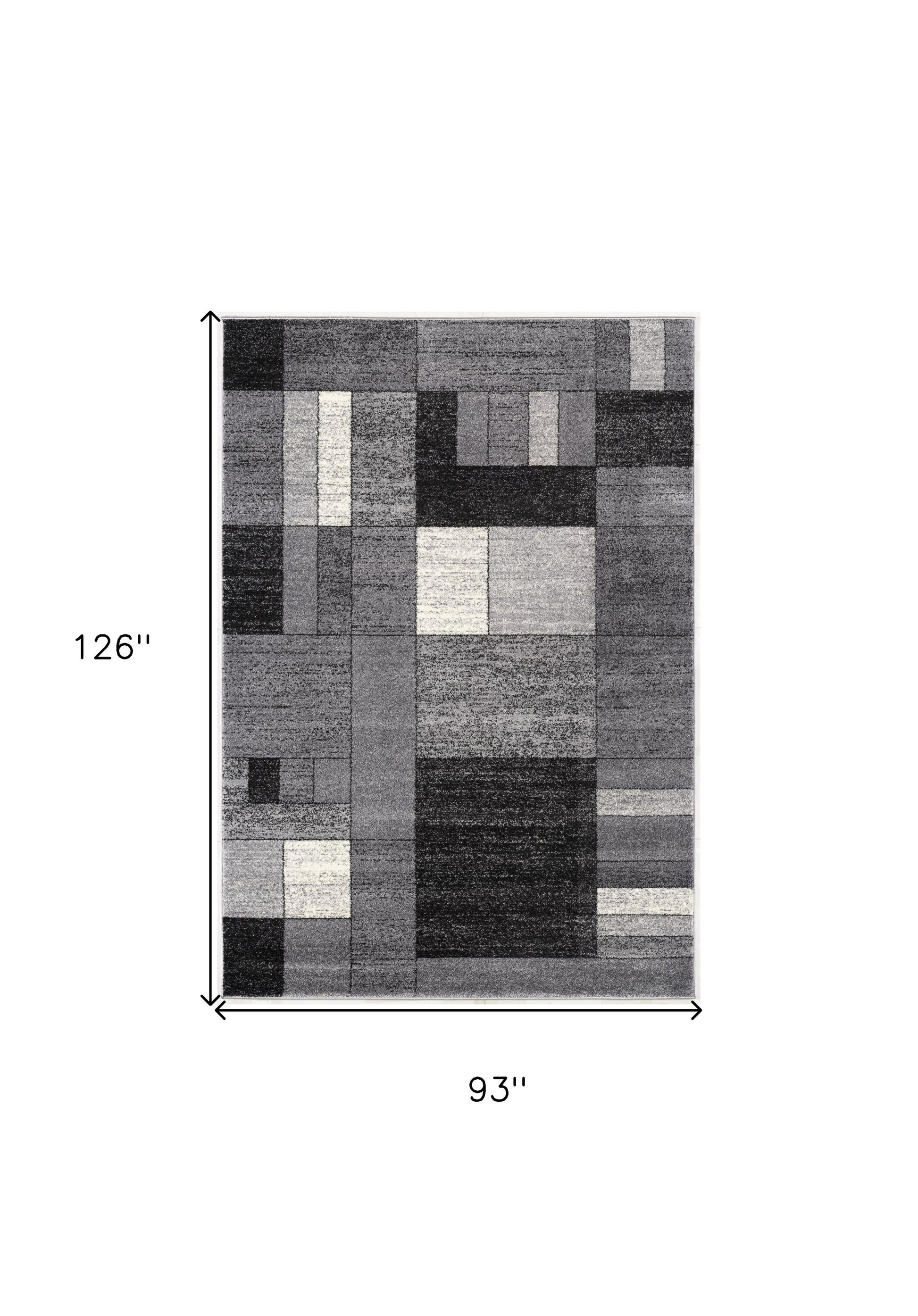 7' X 9' Gray Distressed Geometric Area Rug-Area Rugs-DECOROLALA