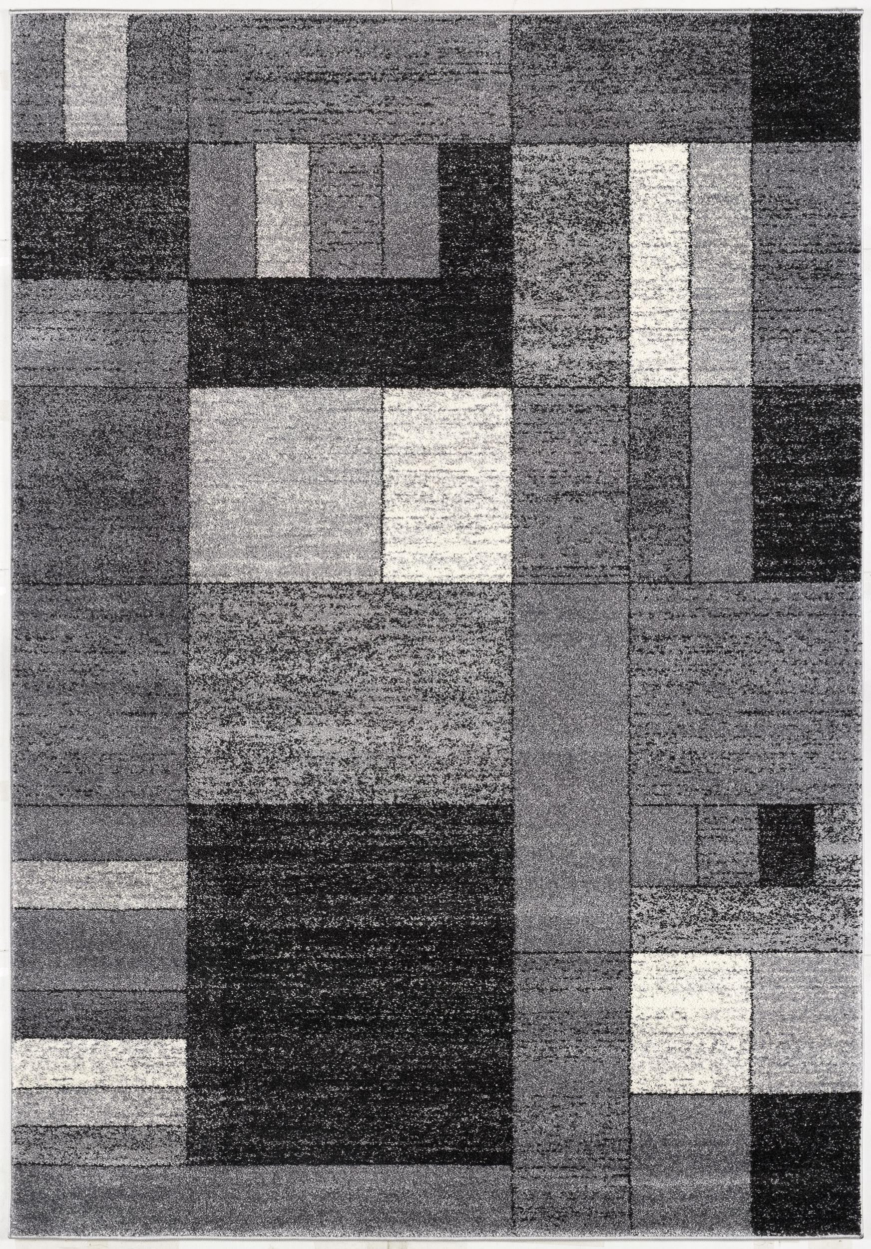 7' X 9' Gray Distressed Geometric Area Rug-Area Rugs-DECOROLALA