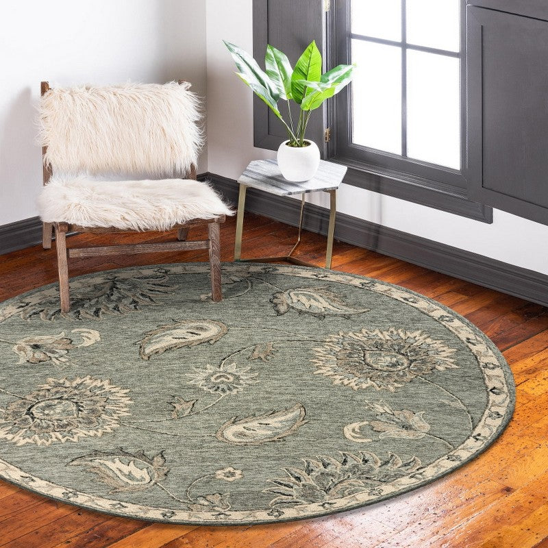 7' X 9' Gray Wool Hand Tufted Area Rug-Area Rugs-DECOROLALA