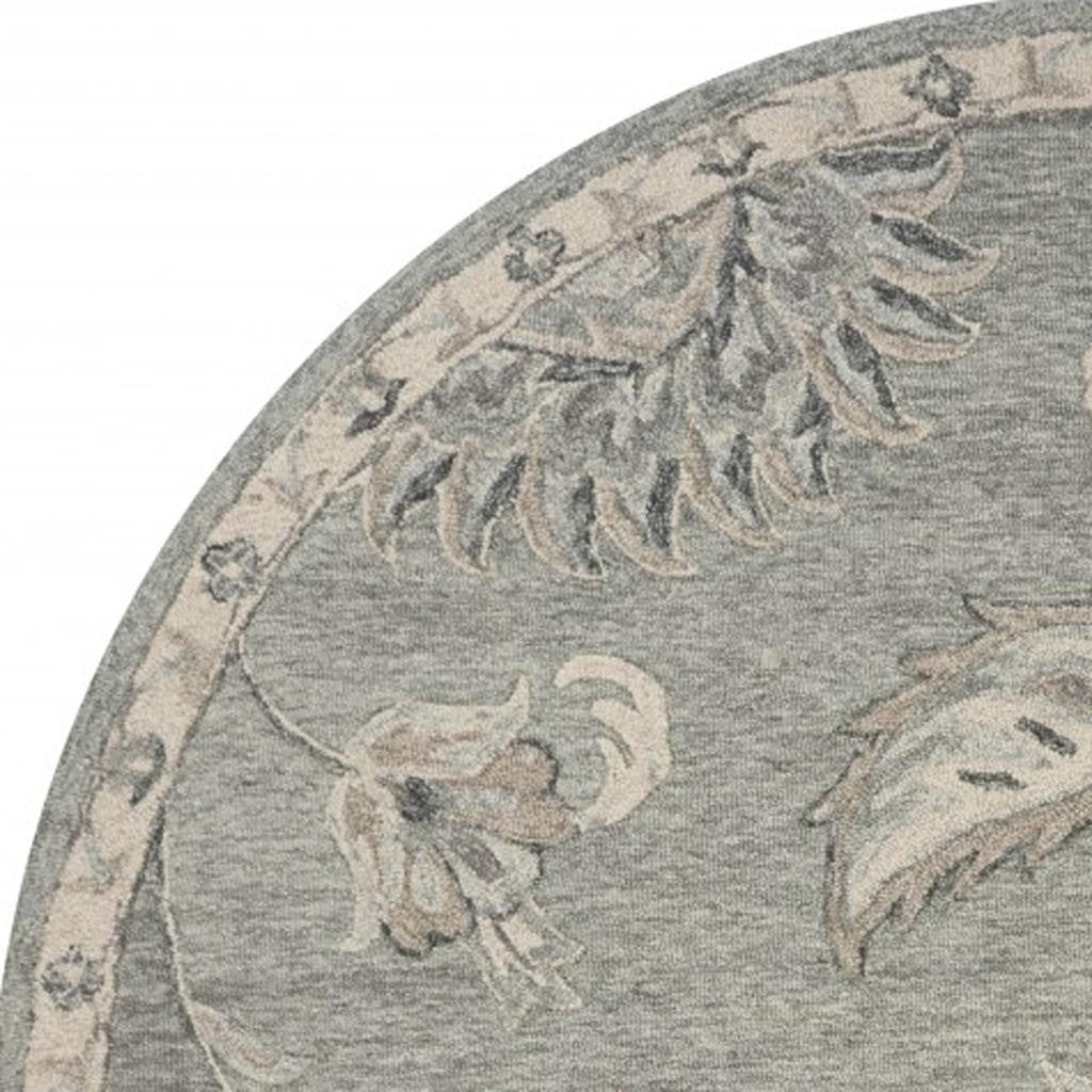 7' X 9' Gray Wool Hand Tufted Area Rug-Area Rugs-DECOROLALA