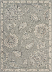 7' X 9' Gray Wool Hand Tufted Area Rug-Area Rugs-DECOROLALA