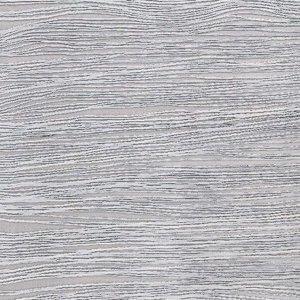 7' X 9' Gray and Ivory Striped Power Loom Area Rug-Area Rugs-DECOROLALA