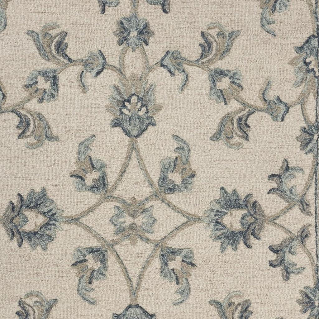 7' X 9' Light Blue Wool Hand Tufted Area Rug-Area Rugs-DECOROLALA