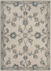 7' X 9' Light Blue Wool Hand Tufted Area Rug-Area Rugs-DECOROLALA