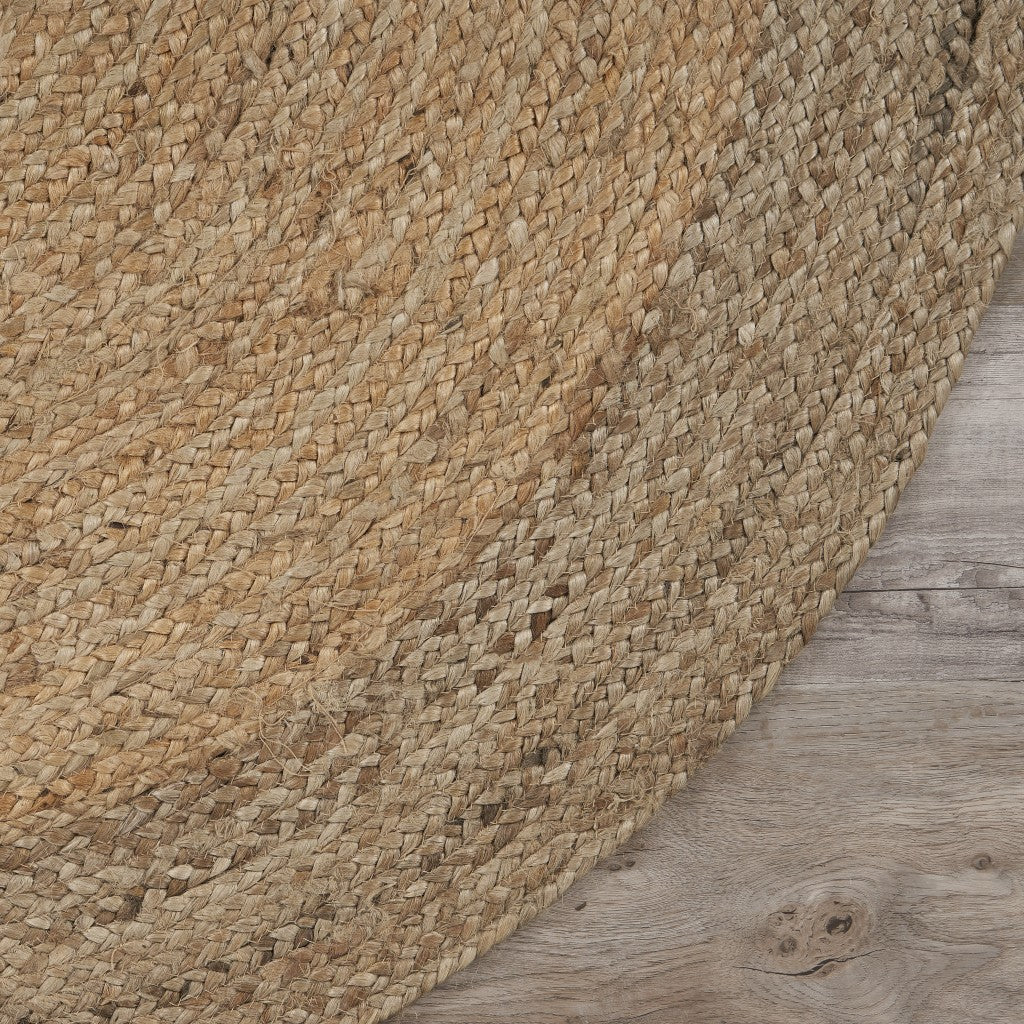 7' X 9' Natural Jute Hand Braided Oval Rug-Area Rugs-DECOROLALA