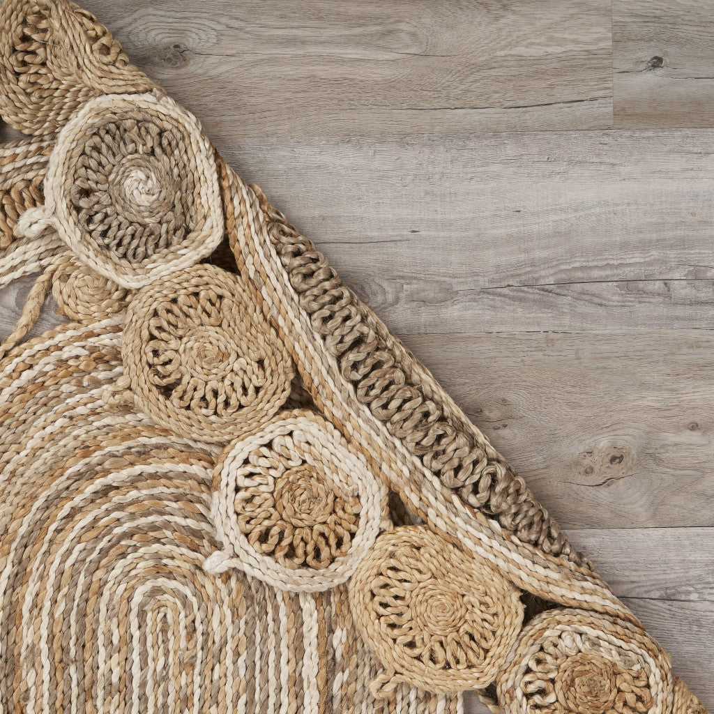 7' X 9' Natural Jute Hand Braided Oval Rug-Area Rugs-DECOROLALA