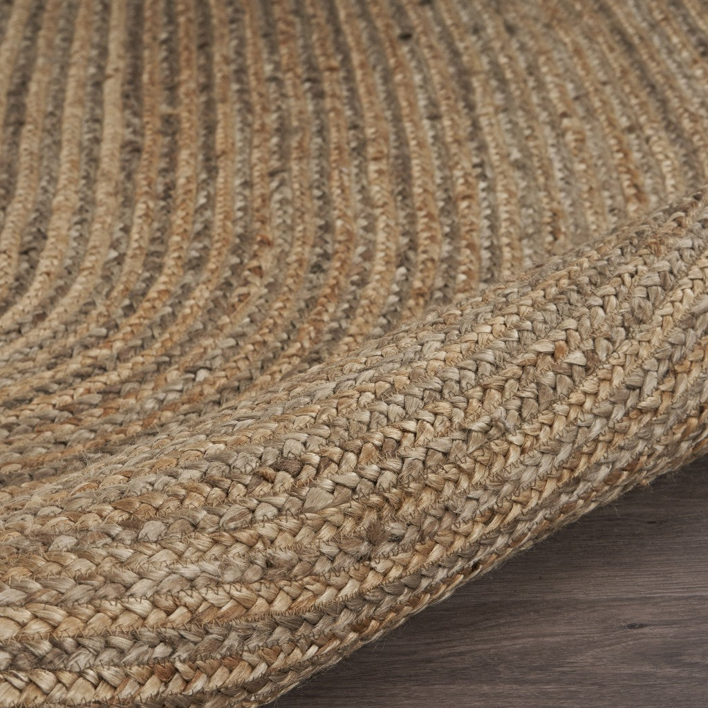 7' X 9' Natural Jute Hand Braided Oval Rug-Area Rugs-DECOROLALA