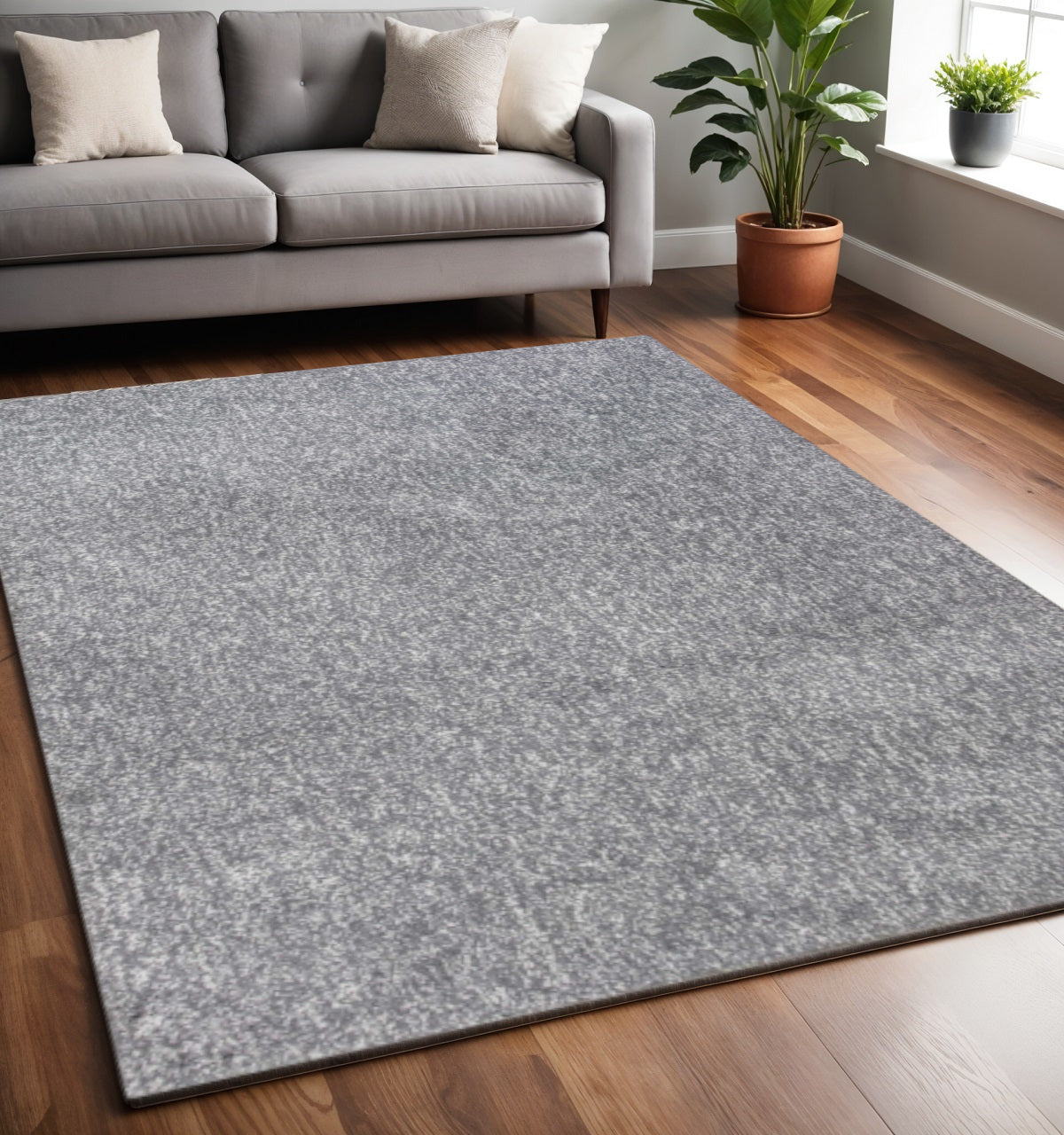 7' X 9' Polypropylene Grey Area Rug-Area Rugs-DECOROLALA