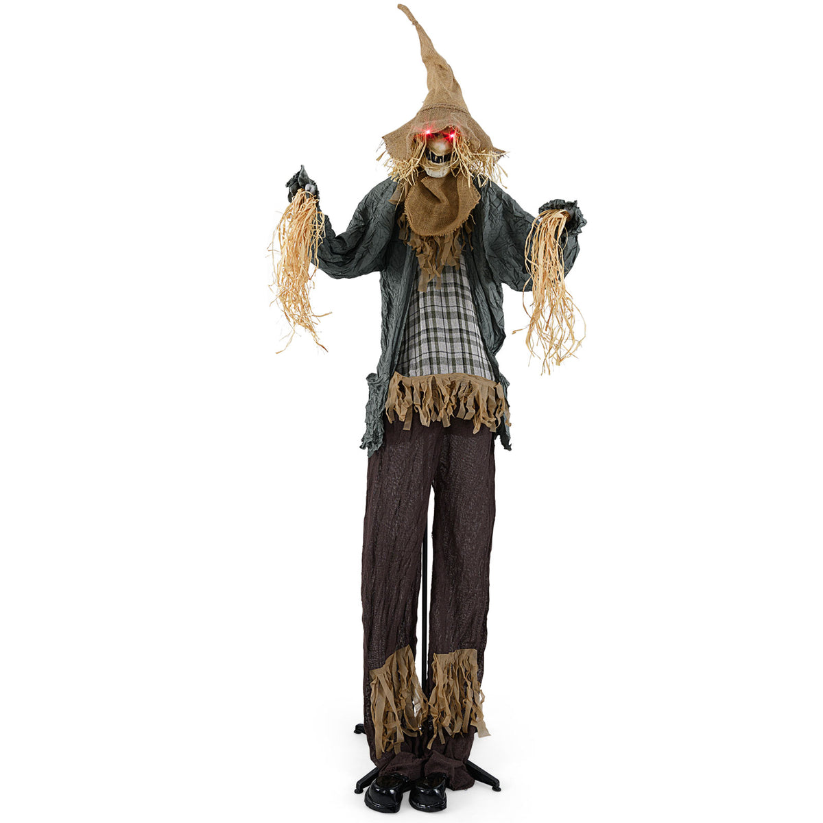 7 ft Animated Standing Scarecrow Halloween Decoration - Light-up Eyes-Halloween-DECOROLALA