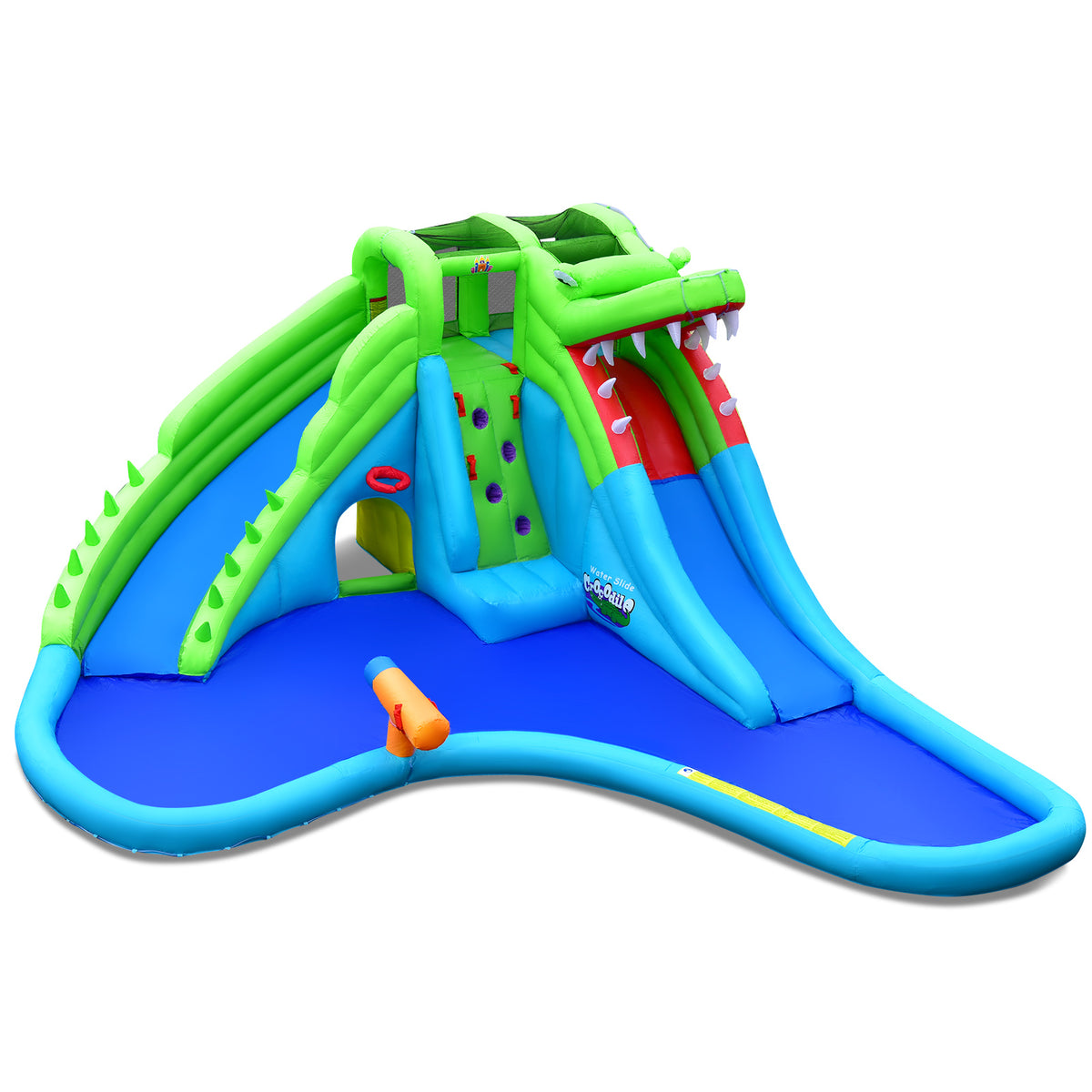 7-in-1 Inflatable Bounce House Water Slide with Splash Pool-Inflatable Water Slides-DECOROLALA