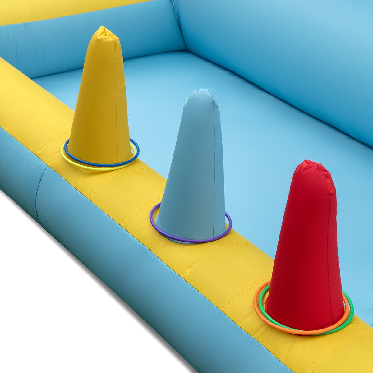 7-in-1 Inflatable Bounce House with Slide, Tunnel and 550W Blower-Inflatable Bounce Houses-DECOROLALA