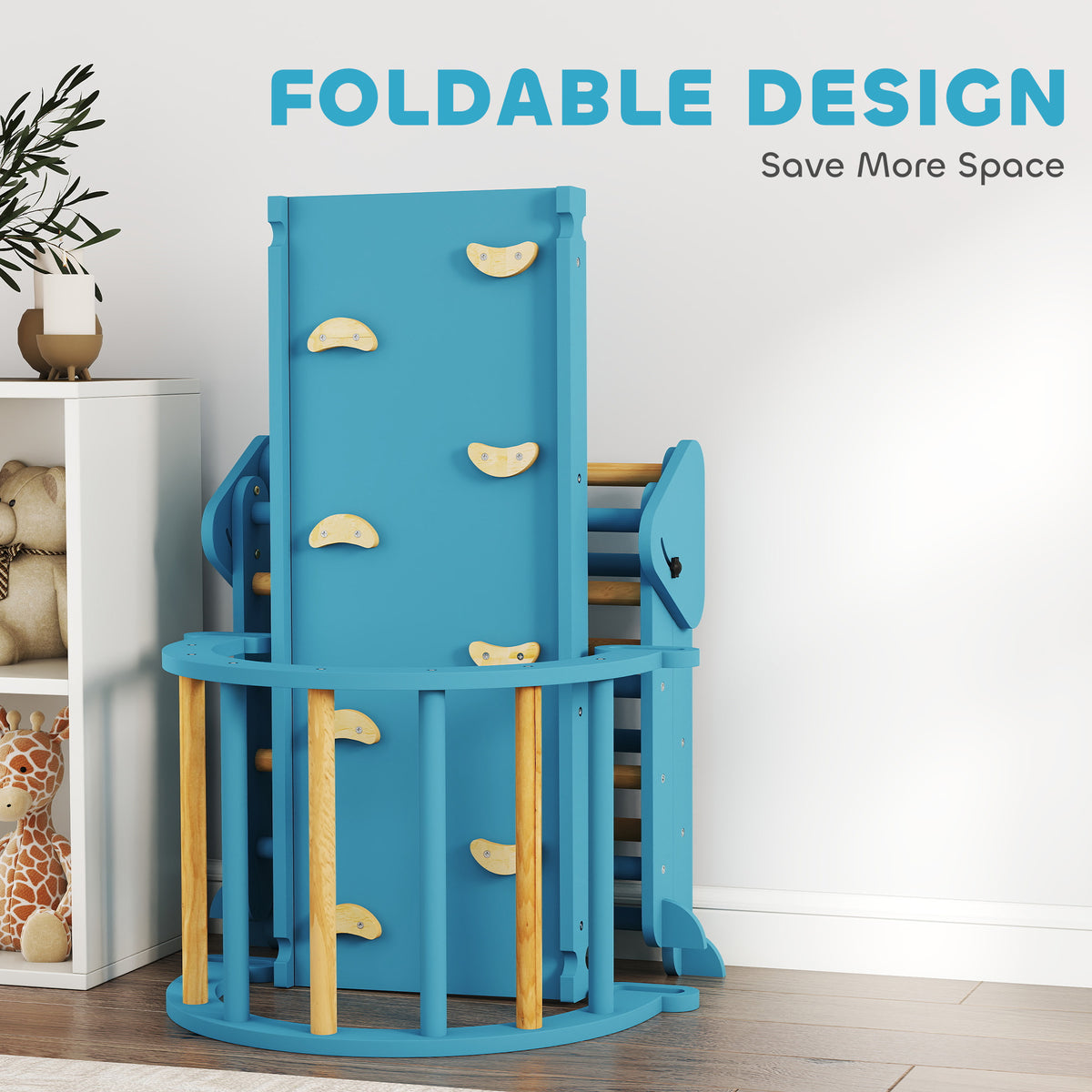 7-in-1 Pikler Triangle Set, Foldable Wooden Climbing Toys with Arch, Ramp and Ladder for Toddlers 1-4 Years-Toys & Games > Baby & Toddler Toys > Kids Gym & Playmats-DECOROLALA