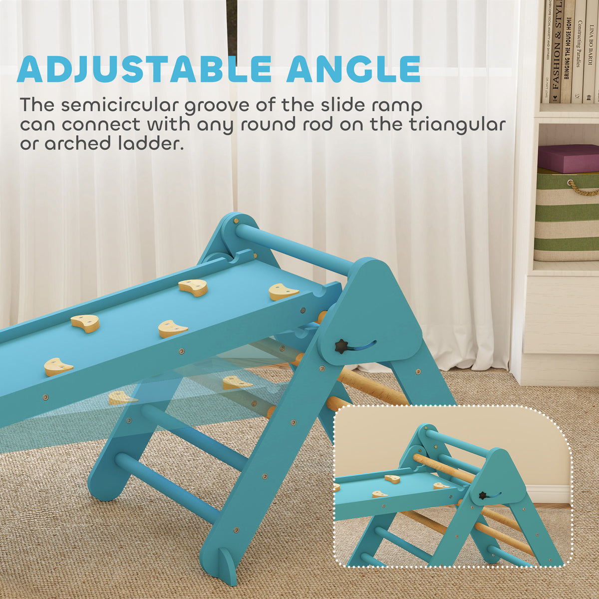7-in-1 Pikler Triangle Set, Foldable Wooden Climbing Toys with Arch, Ramp and Ladder for Toddlers 1-4 Years-Toys & Games > Baby & Toddler Toys > Kids Gym & Playmats-DECOROLALA
