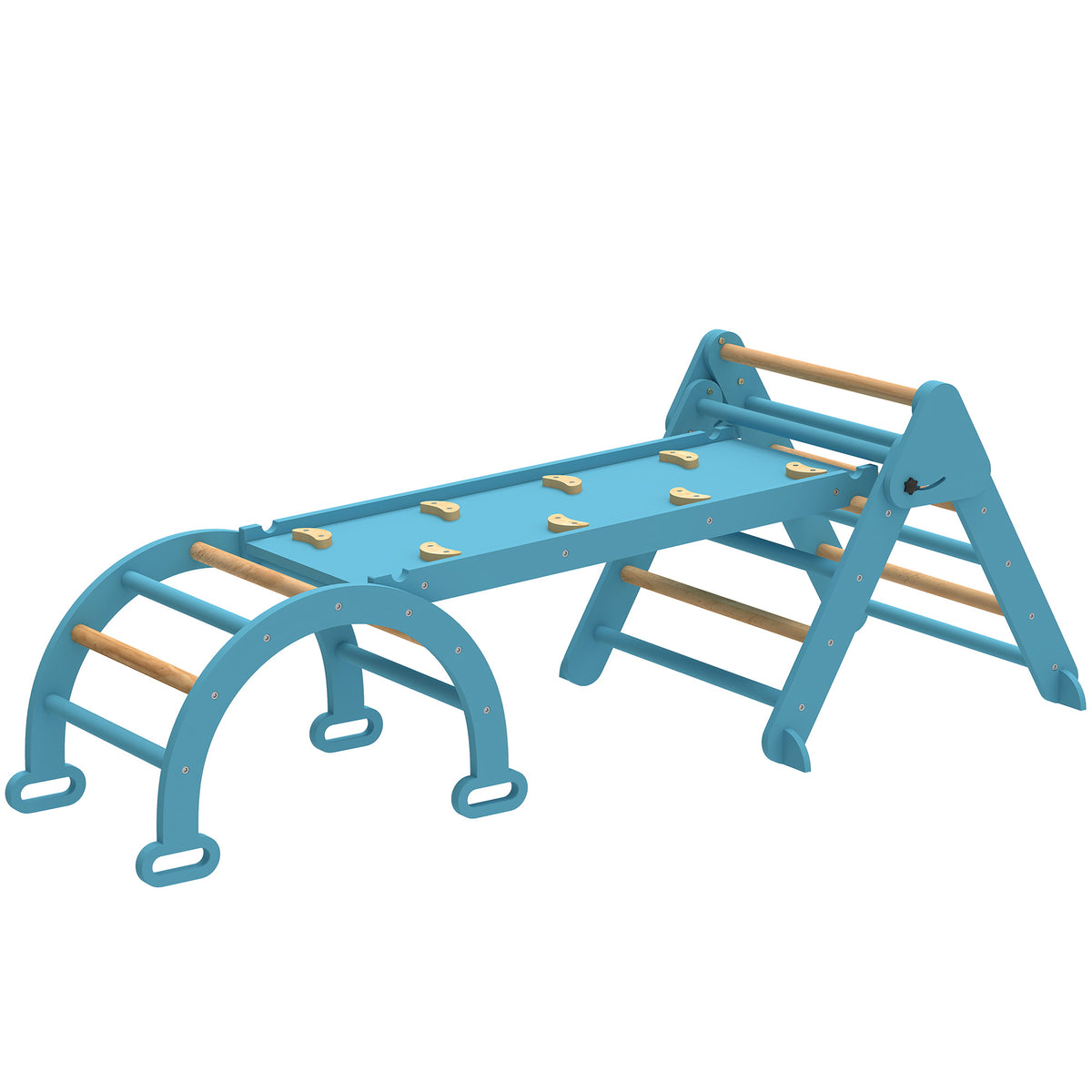 7-in-1 Pikler Triangle Set, Foldable Wooden Climbing Toys with Arch, Ramp and Ladder for Toddlers 1-4 Years-Toys & Games > Baby & Toddler Toys > Kids Gym & Playmats-DECOROLALA