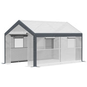 7' x 12' Heavy Duty Walk-In Greenhouse - White-DECOROLALA