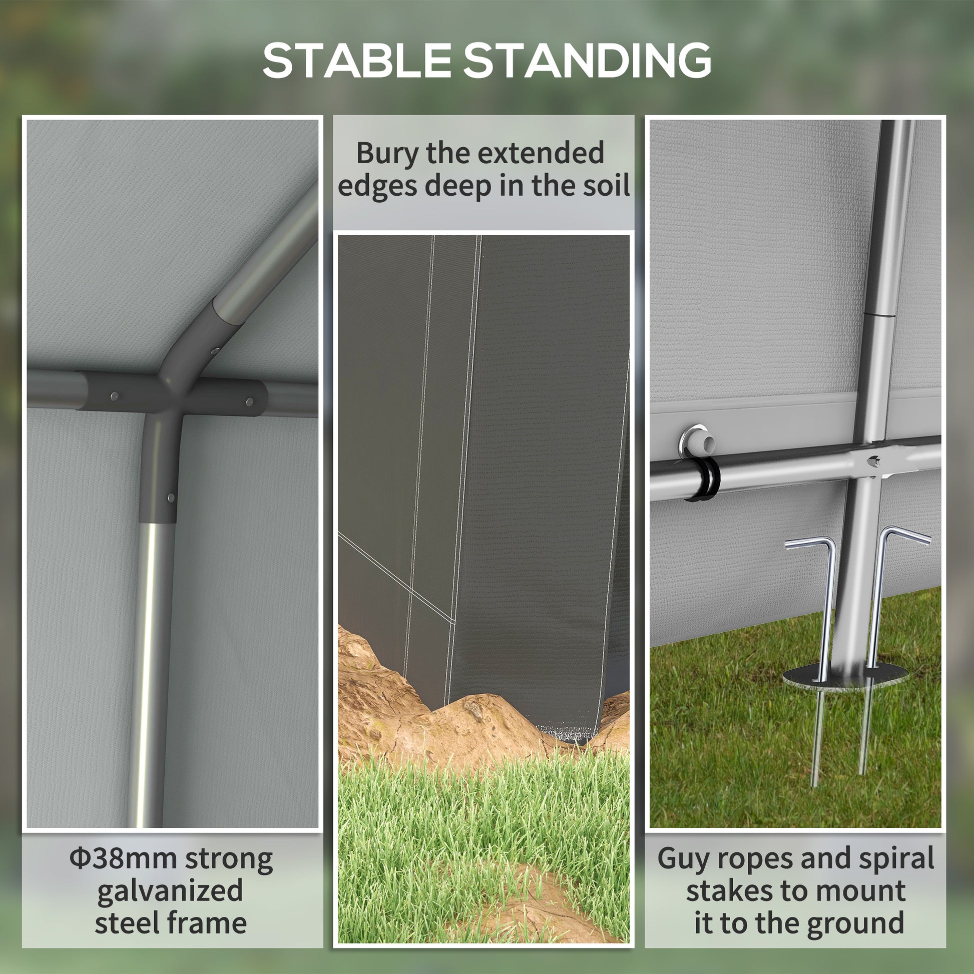 7' x 12' Outdoor Storage Shed Portable Garage - Dark Grey-Patio & Garden > Lawn & Garden > Sheds > Portable Shed-DECOROLALA