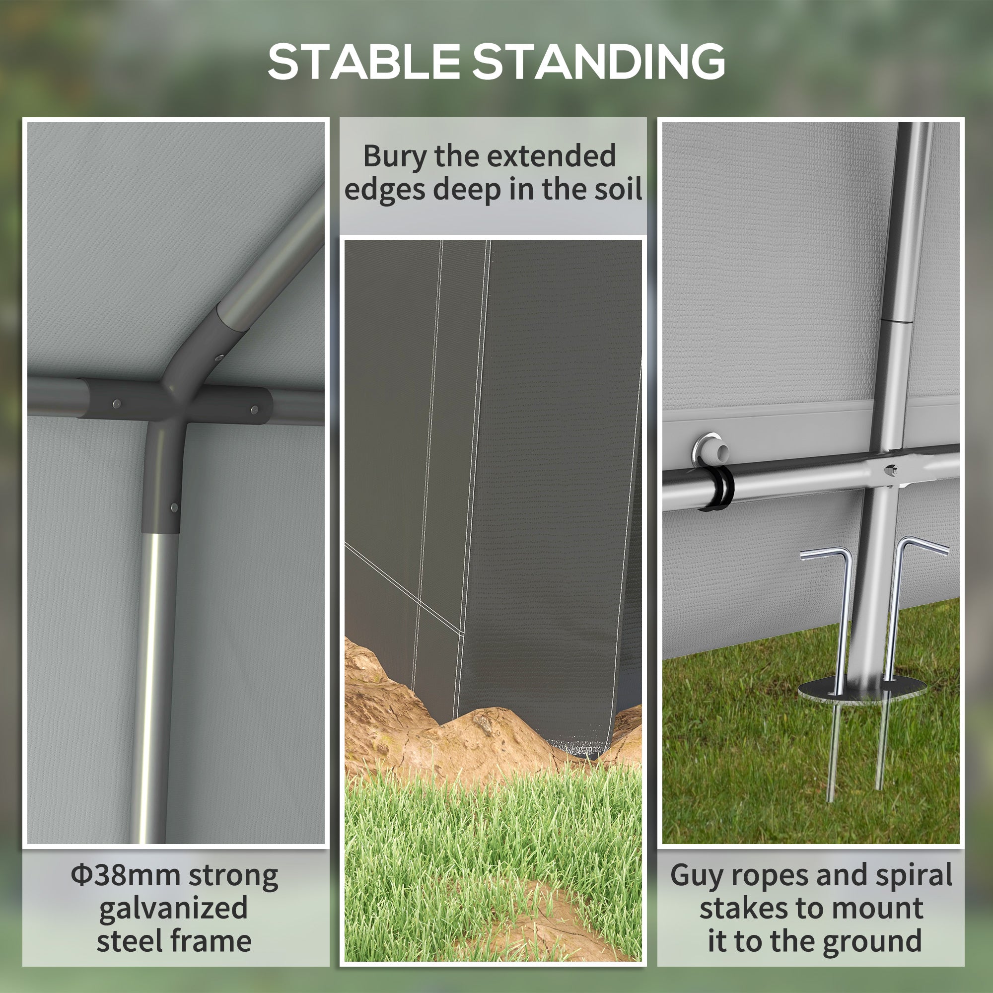 7' x 12' Outdoor Storage Shed Portable Garage - Dark Grey-Patio & Garden > Lawn & Garden > Sheds > Portable Shed-DECOROLALA