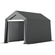 7' x 12' Outdoor Storage Shed Portable Garage - Dark Grey-Patio & Garden > Lawn & Garden > Sheds > Portable Shed-DECOROLALA