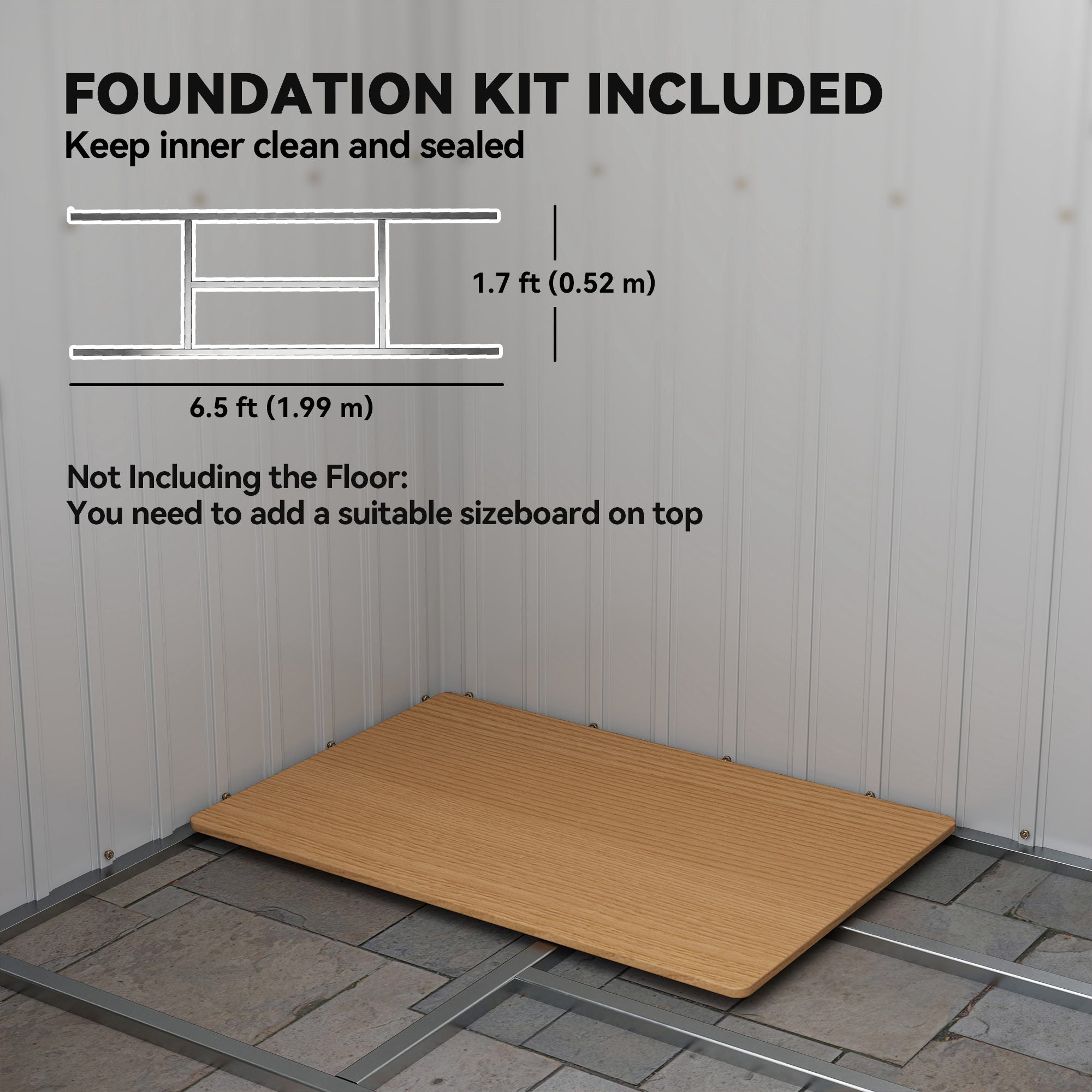 7' x 4' Galvanized Steel Garden Shed with Foundation - Green-Patio & Garden > Lawn & Garden > Sheds-DECOROLALA