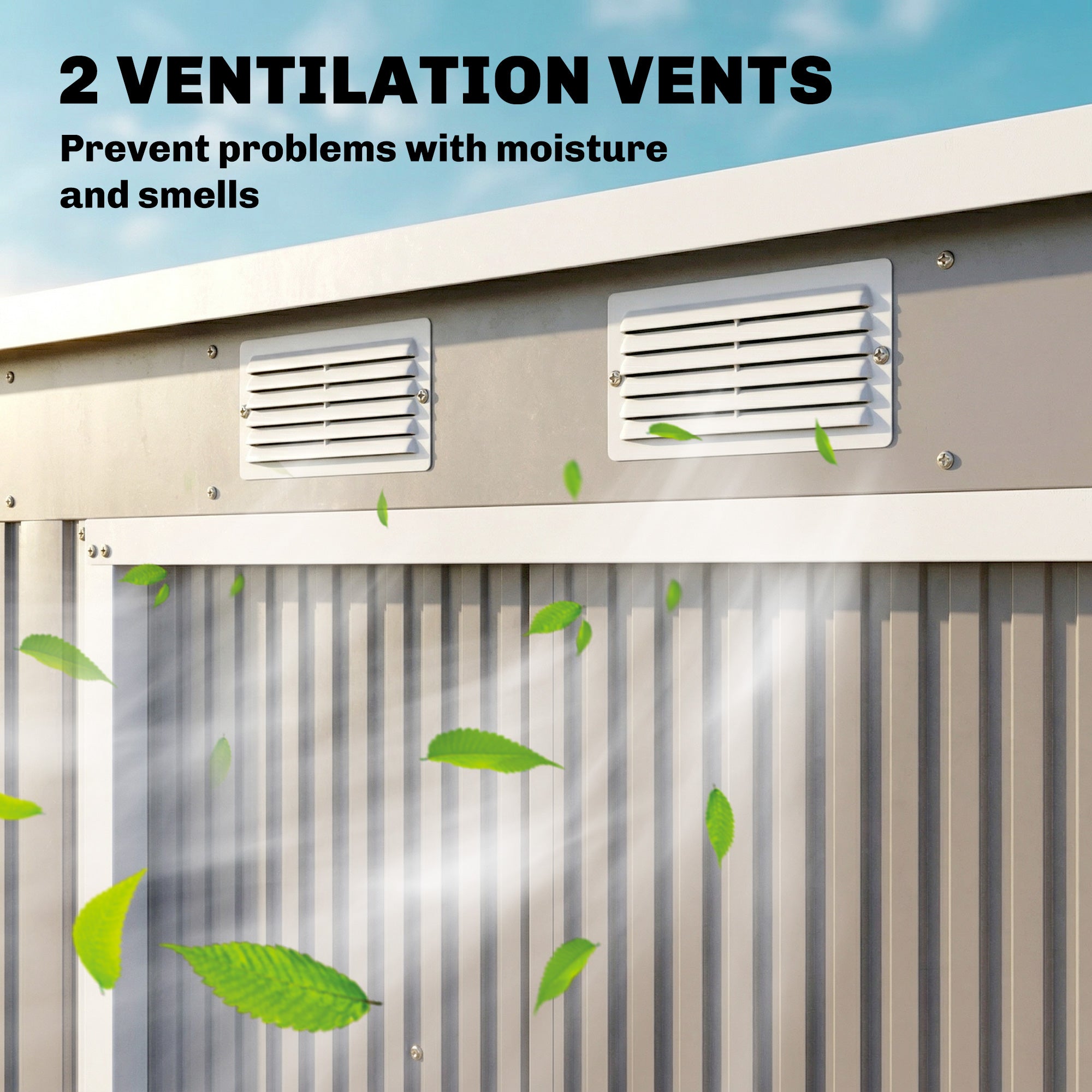7' x 4' Galvanized Steel Garden Shed with Foundation - Grey-Patio & Garden > Lawn & Garden > Sheds-DECOROLALA