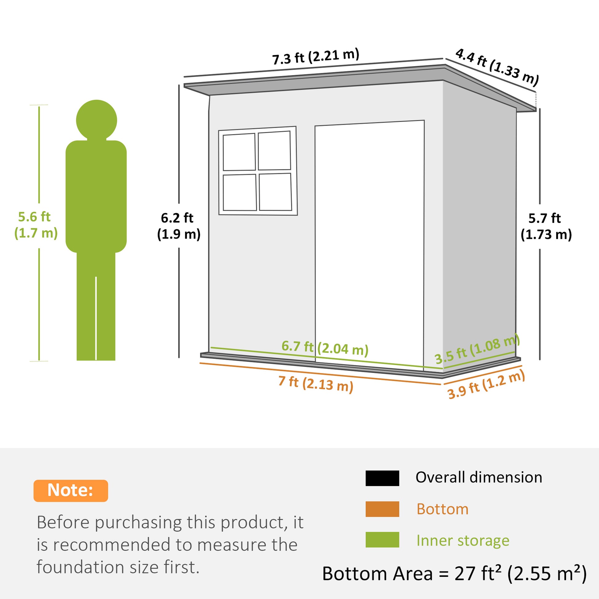 7' x 4' Galvanized Steel Garden Storage Shed - Warm Grey-Patio & Garden > Lawn & Garden > Sheds-DECOROLALA