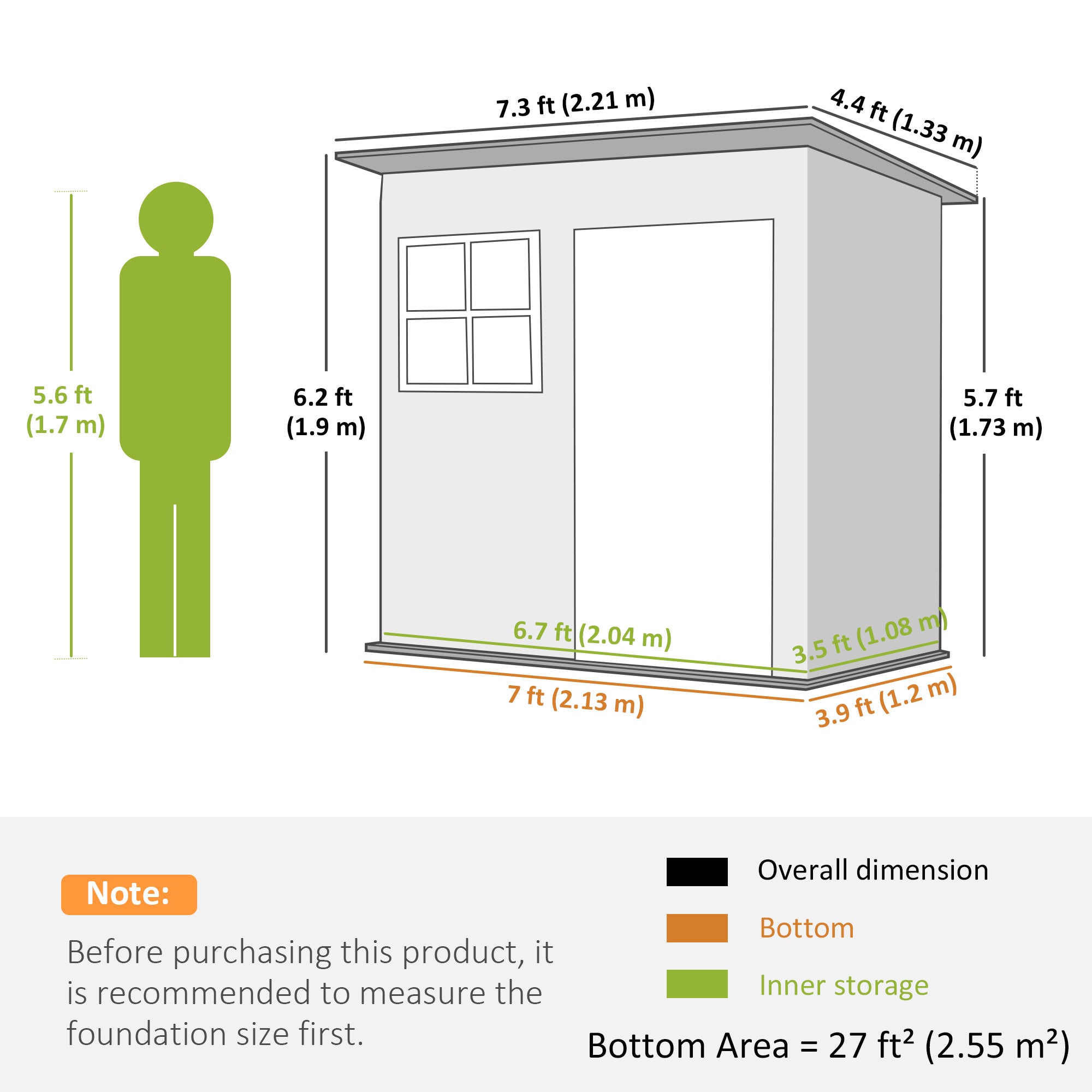 7' x 4' Galvanized Steel Garden Storage Shed - Warm Grey-Patio & Garden > Lawn & Garden > Sheds-DECOROLALA