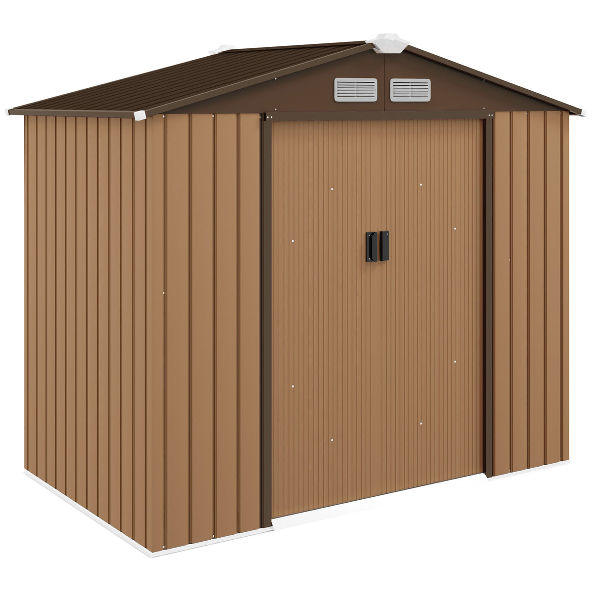 7' x 4' Garden Storage Shed - Yellow Metal Tool House-ShedsPatio & Garden > Lawn & Garden >-DECOROLALA