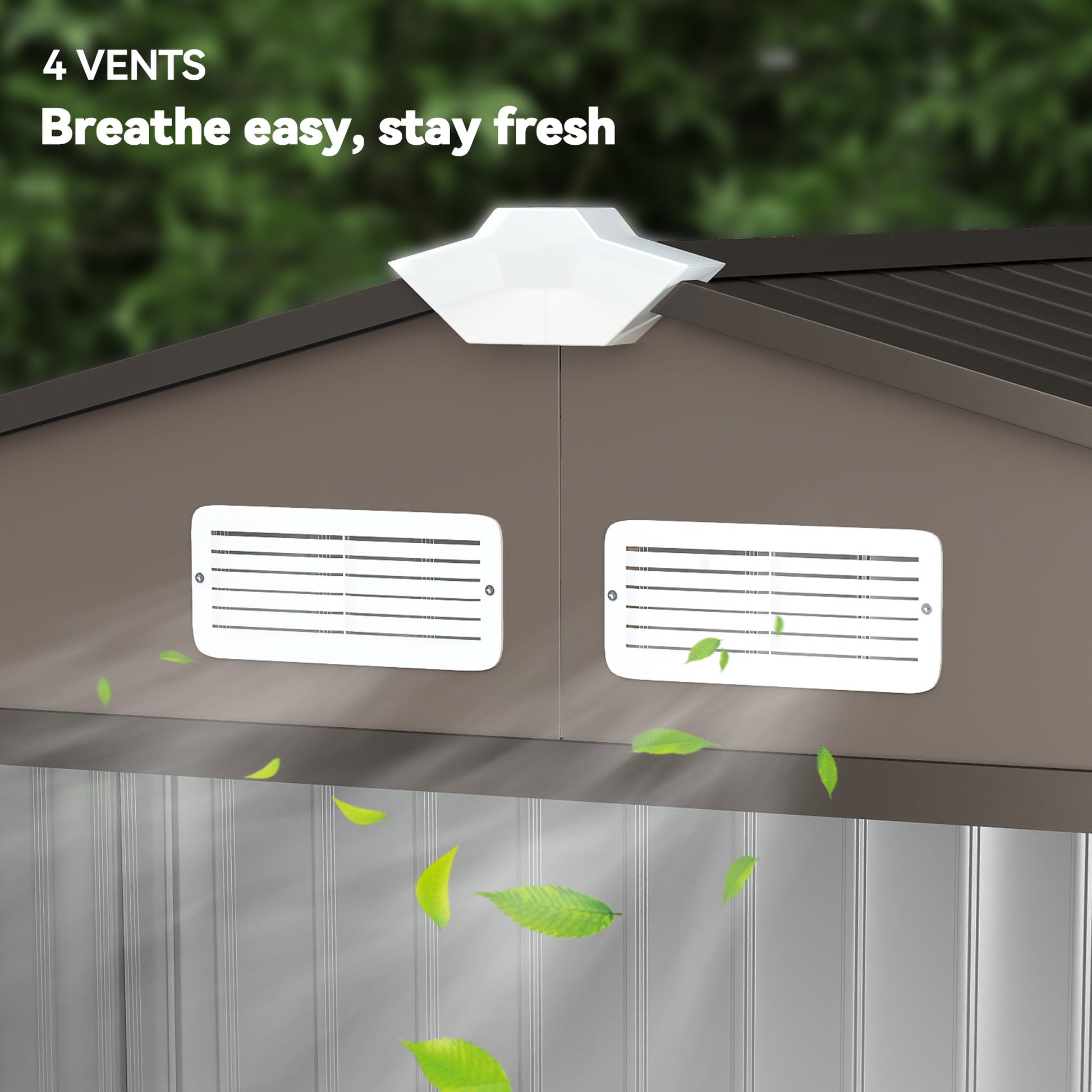 7' x 4' Metal Garden Storage Shed with Foundation - Brown-Patio & Garden > Lawn & Garden > Sheds-DECOROLALA