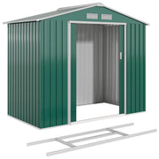 7' x 4' Metal Garden Storage Shed with Foundation - Green-Patio & Garden > Lawn & Garden > Sheds-DECOROLALA