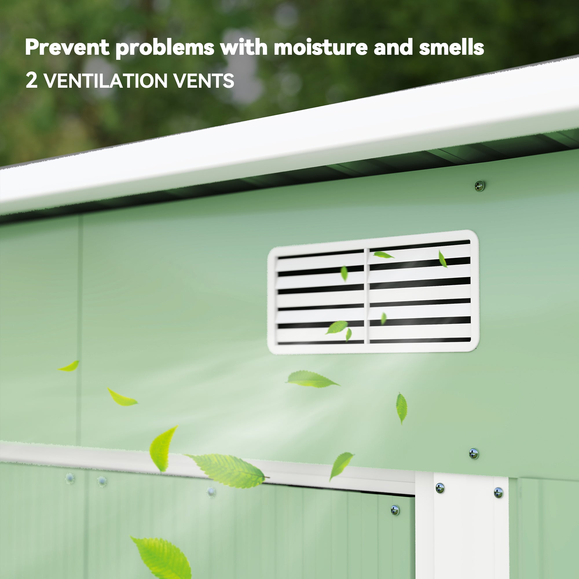 7' x 4' Metal Patio Storage Shed - Lockable Light Green Steel Unit-Patio & Garden > Lawn & Garden > Sheds-DECOROLALA