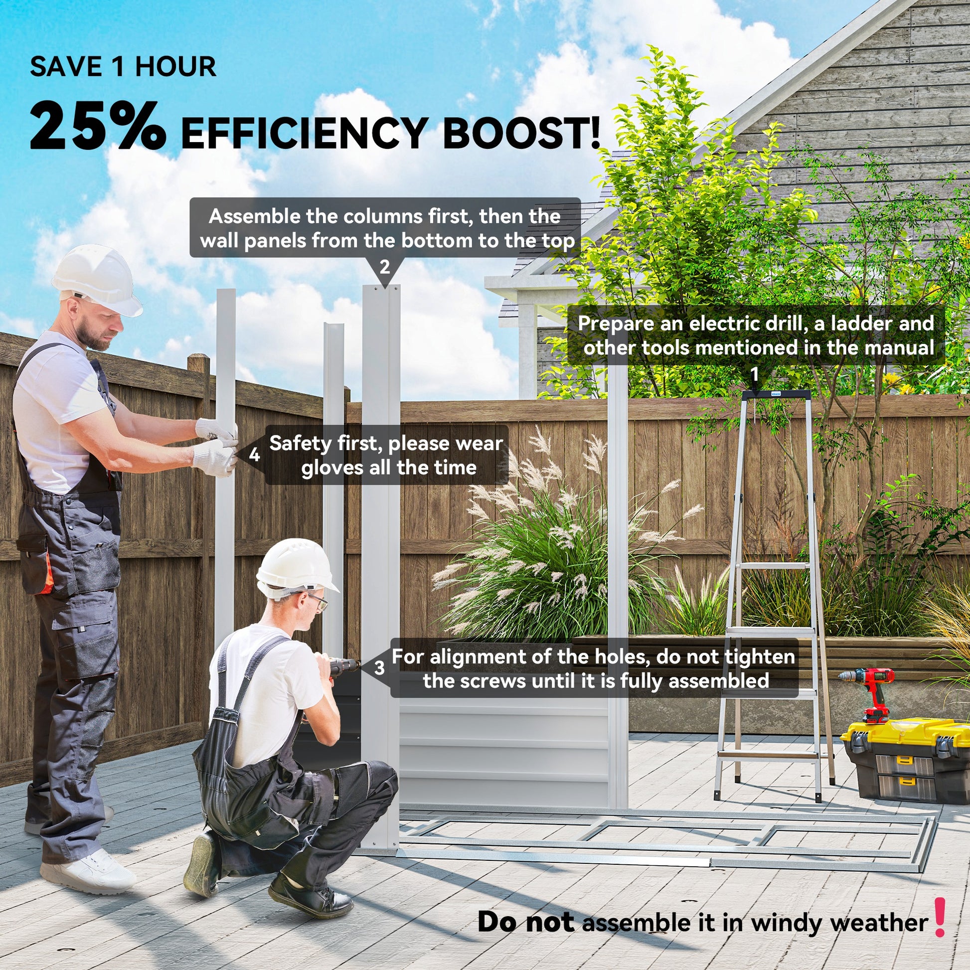 7' x 4' Outdoor Metal Storage Shed - Dark Grey-Patio & Garden > Lawn & Garden > Sheds-DECOROLALA