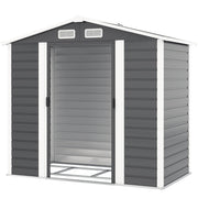 7' x 4' Outdoor Metal Storage Shed - Dark Grey-Patio & Garden > Lawn & Garden > Sheds-DECOROLALA