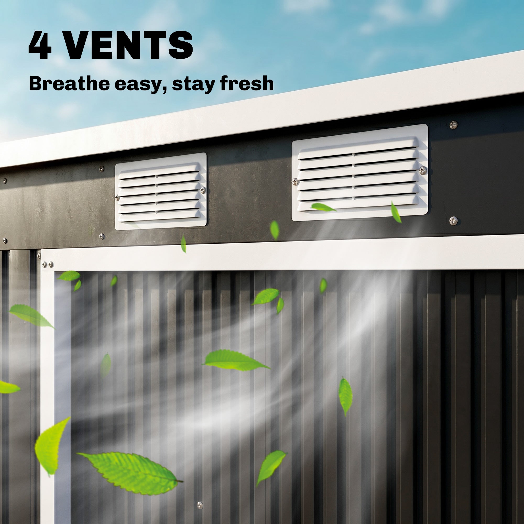 7 x 4ft Galvanized Steel Garden Shed with Foundation Kit-Patio & Garden > Lawn & Garden > Sheds-DECOROLALA