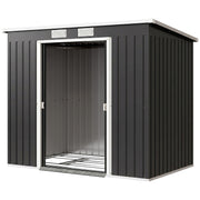 7 x 4ft Galvanized Steel Garden Shed with Foundation Kit-Patio & Garden > Lawn & Garden > Sheds-DECOROLALA