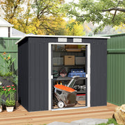 7 x 4ft Galvanized Steel Garden Shed with Foundation Kit-Patio & Garden > Lawn & Garden > Sheds-DECOROLALA