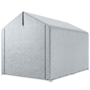 7' x 5' Portable Bike Storage Shed - Light Grey PE Tent-Patio & Garden > Lawn & Garden > Sheds > Portable Shed-DECOROLALA