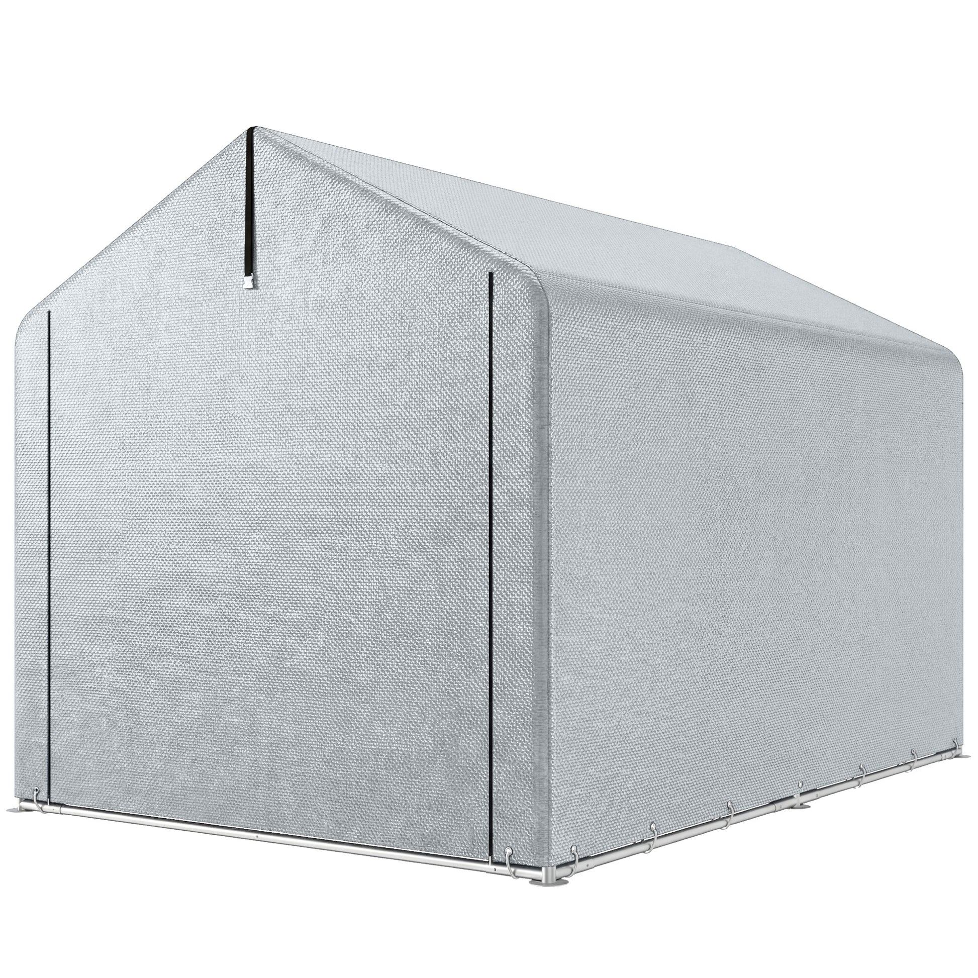 7' x 5' Portable Bike Storage Shed - Light Grey PE Tent-Patio & Garden > Lawn & Garden > Sheds > Portable Shed-DECOROLALA