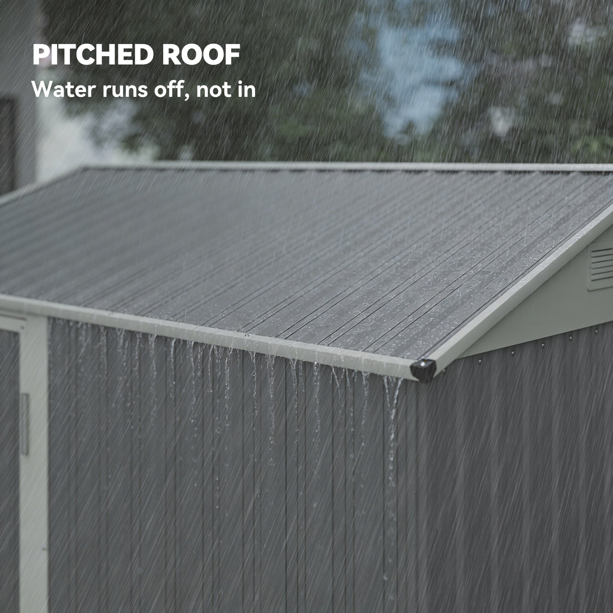 7' x 6' Outdoor Storage Shed - Silver Grey Metal Garden Shed-Patio & Garden > Lawn & Garden > Sheds-DECOROLALA