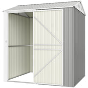 7' x 6' Outdoor Storage Shed - Silver Grey Metal Garden Shed-Patio & Garden > Lawn & Garden > Sheds-DECOROLALA