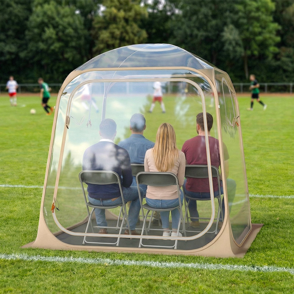 7 x 7 FT Pop Up Sports Tent Clear Bubble Tent All-Weather Waterproof Pod with Sealed Floor-Tents-DECOROLALA