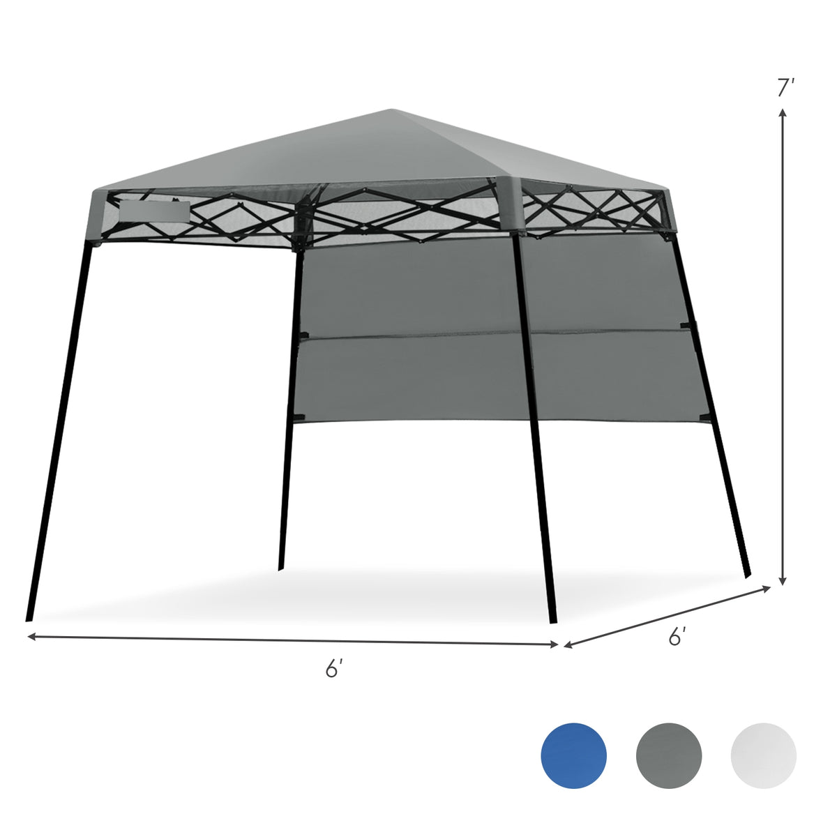 7 x 7 Feet Sland Adjustable Portable Canopy Tent with Backpack-Gray-Canopies-DECOROLALA