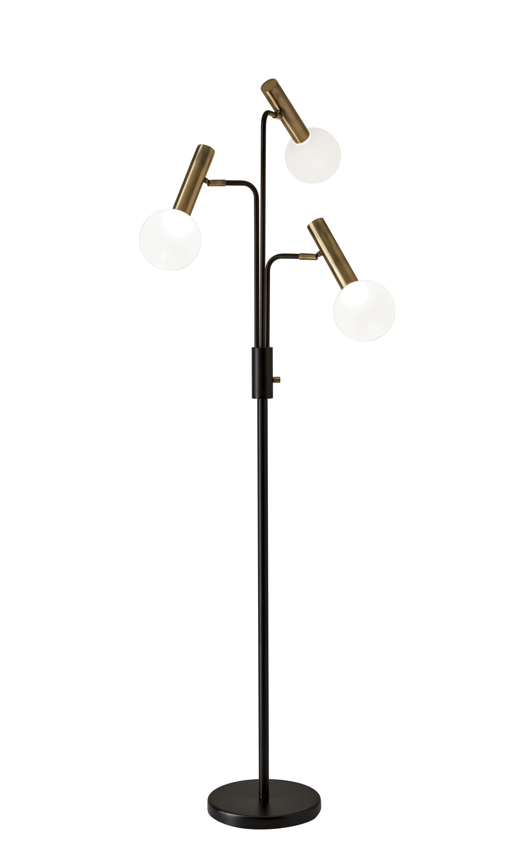 70" Black And Bronze Three Light LED Tree Floor Lamp With White-Floor Lamps-DECOROLALA