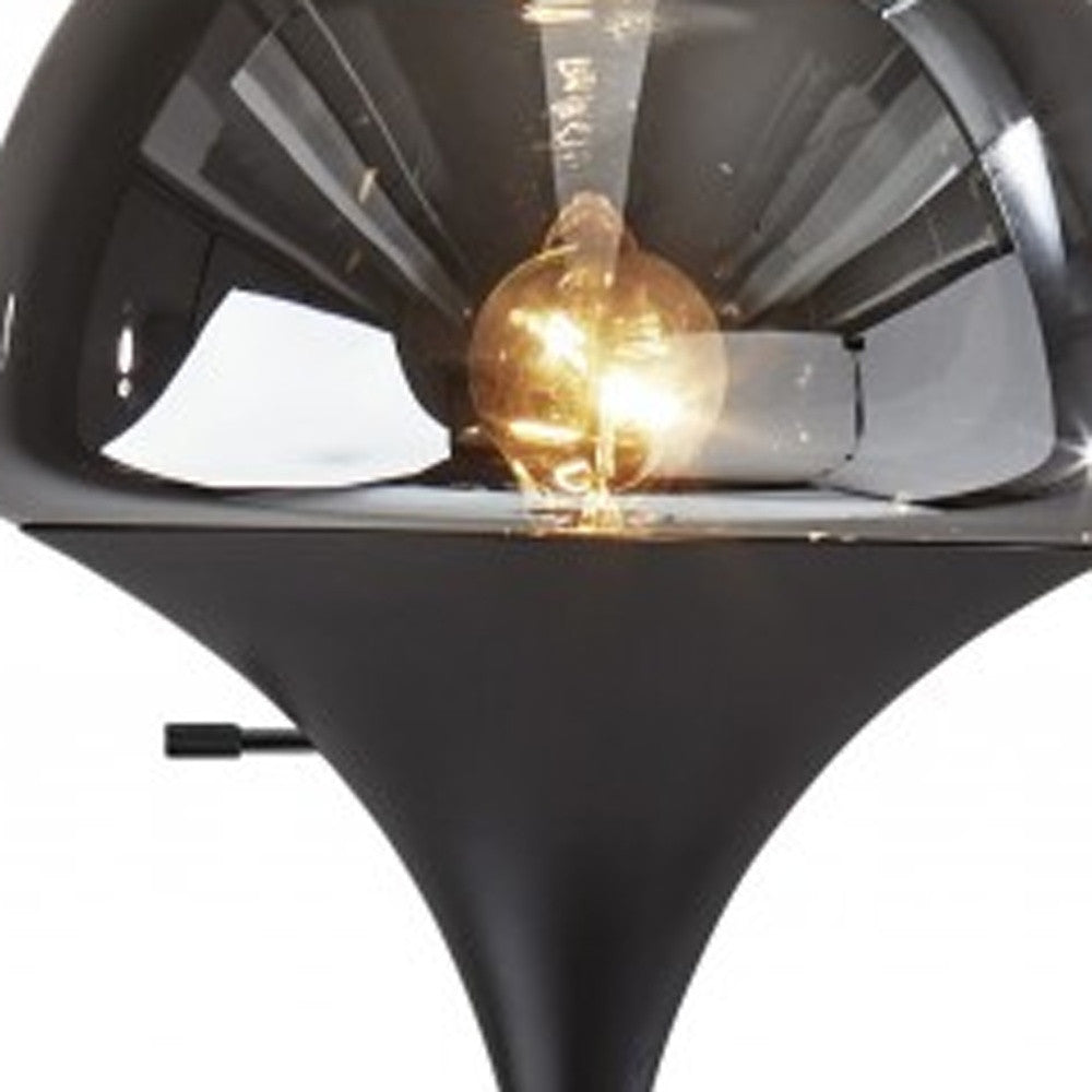 70" Black With Black Glass Shade-Floor Lamps-DECOROLALA