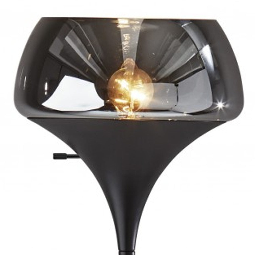 70" Black With Black Glass Shade-Floor Lamps-DECOROLALA