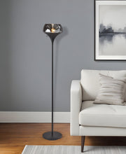 70" Black With Black Glass Shade-Floor Lamps-DECOROLALA