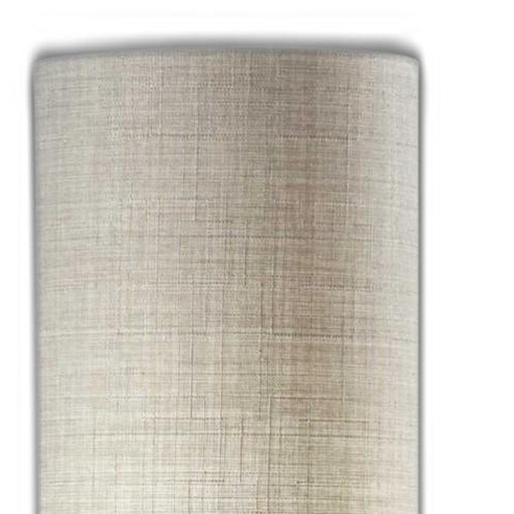70" Brass Two Light Novelty Floor Lamp With White Fabric Drum Shade-Floor Lamps-DECOROLALA
