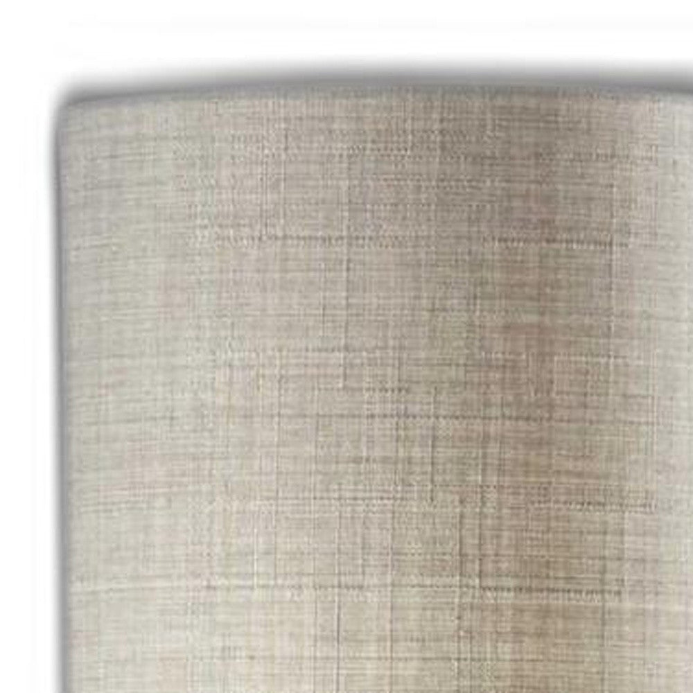 70" Brass Two Light Novelty Floor Lamp With White Fabric Drum Shade-Floor Lamps-DECOROLALA