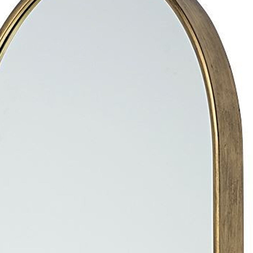 70" Gold Arch Metal Framed Accent Mirror-Mirrors-DECOROLALA